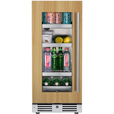 15 Inch Wide 63 Can Capacity Beverage Cooler with Alternating (Blue, White, Amber) LED lighting, Door Alarm, Touch Control Panel and Lockable Left Hin | Fridge.com