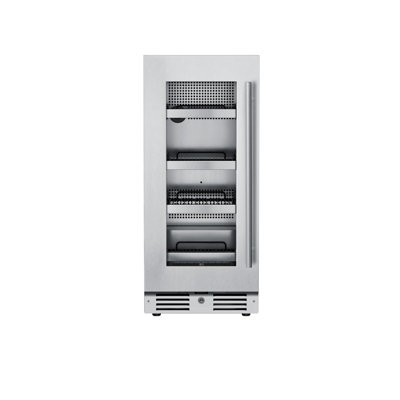 15 Inch Wide 63 Can Capacity Beverage Cooler with alternating (Blue, White, Amber) LED lighting, Door Alarm, Touch Control Panel and Lockable | Fridge.com