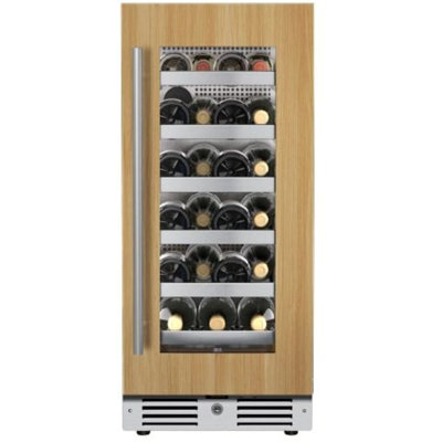 15 Inch Wide 23 Bottle Capacity Single Zone Wine Cooler with Alternating (Blue, White, Amber) LED lighting, Door Alarm, Touch Control Panel and Lockab | Fridge.com