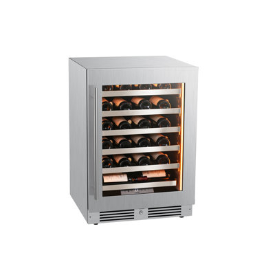24 Inch Wide 44 Bottle Capacity Single Zone Wine Cooler with Alternating (Blue, White, Amber) LED lighting, Door Alarm, Touch Control Panel and Lockab | Fridge.com