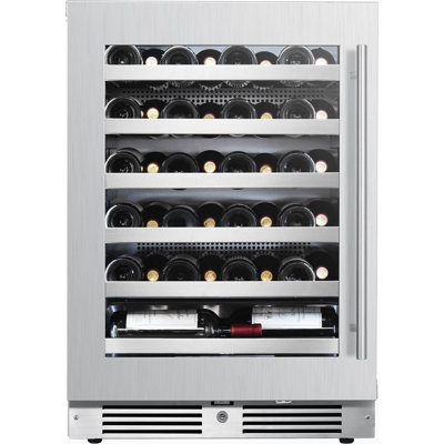 24 Inch Wide 44 Bottle Capacity Single Zone Wine Cooler with Alternating (Blue, White, Amber) LED lighting, Door Alarm, Touch Control Panel and Lockab | Fridge.com