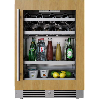 24 Inch Wide 16 Bottle and 70 Can Capacity Beverage Cooler with Alternating (Blue, White, Amber) LED lighting, Door Alarm, Touch Control Panel and Loc | Fridge.com