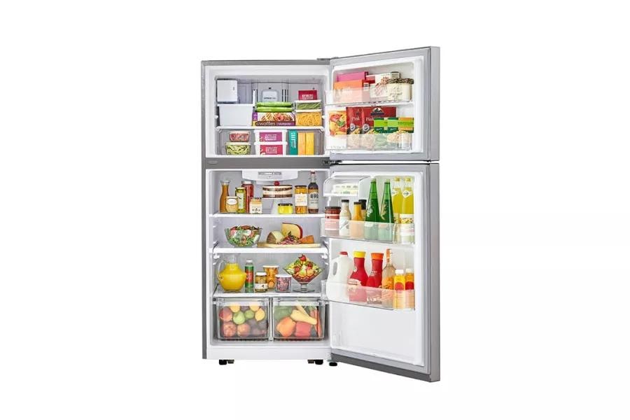 LG Top Freezer Refrigerator With Reversible Door, Reversible Door, Stainless Steel, 20 cu. ft. - View 5 | Fridge.com