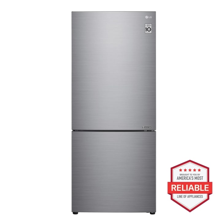 LG 28" Wide Bottom Freezer Refrigerator - Stainless Steel, Reversible Door, LED Lighting, 15 cu. ft. — FIN-0018066 | Fridge.com