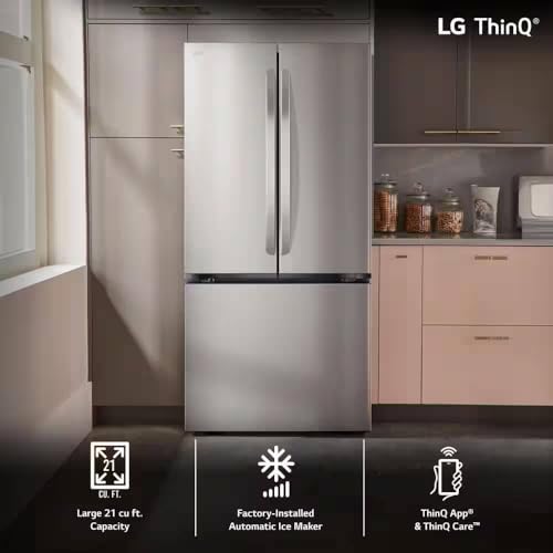 LG LF21G6200S 21 cu. ft. Stainless Counter-Depth 3-Door French Door Refrigerator - View 5 | Fridge.com