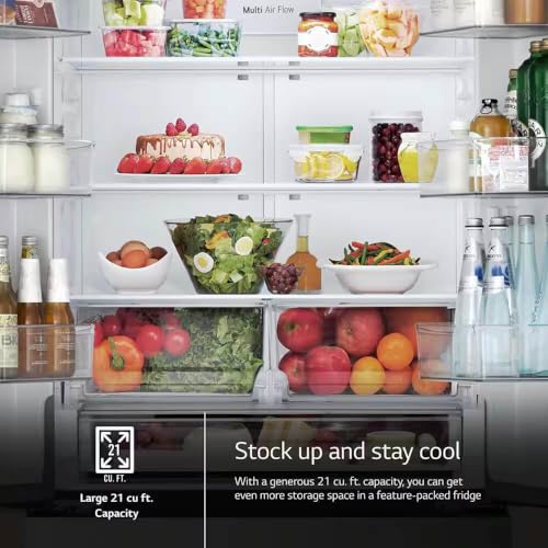 LG LF21G6200S 21 cu. ft. Stainless Counter-Depth 3-Door French Door Refrigerator - View 6 | Fridge.com