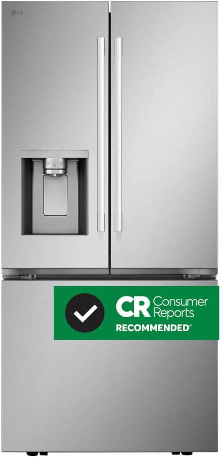 LG LF25H6330S 24.5 cu ft French Door Refrigerator – External Water & Ice Dispenser, White - View 4 | Fridge.com