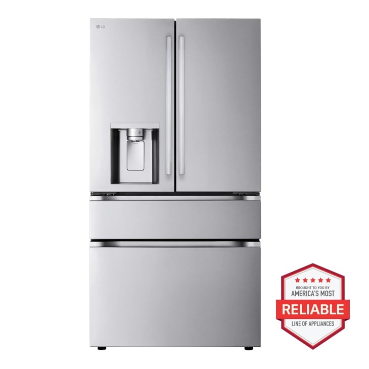 36-in Wide Standard-Depth MAX 28.6 Cu. Ft. 4-Door French Door Smart Refrigerator with Full Convert Drawer — LG, model LF29N8330S