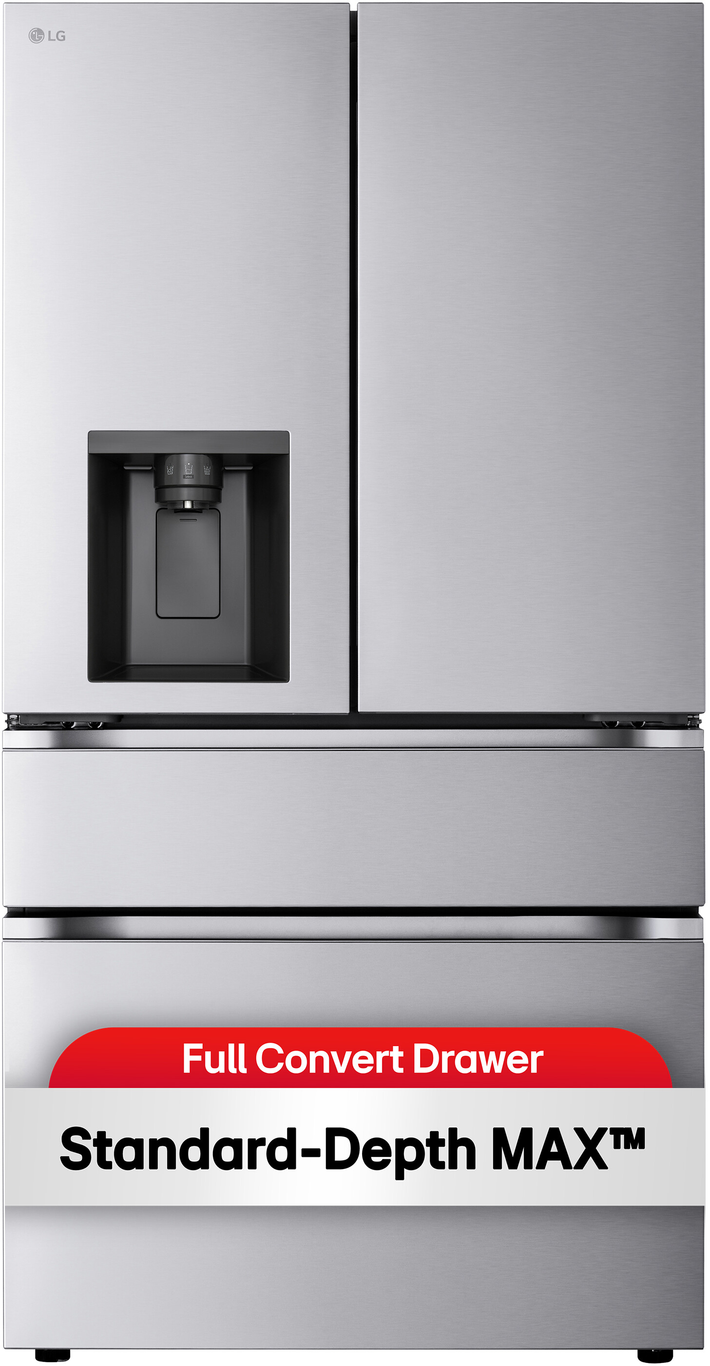 LG Standard-Depth MAX 4-Door French Door Refrigerator with Full-Convert Drawer, Platinum Silver, 29 cu. ft. | Fridge.com