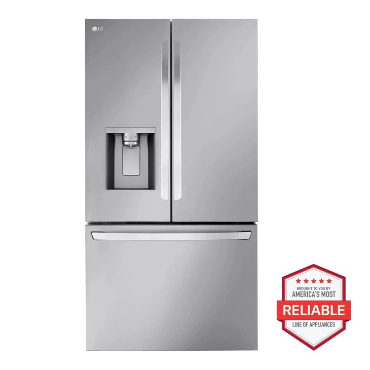 LG Standard Depth, 3-Door French Door Refrigerator with Tall Ice & Water Dispenser, Stainless Steel, 31 cu. ft. — FIN-0019560 | Fridge.com