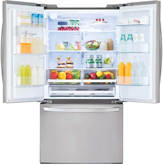 LG LFXS26973S 26 cu. ft. Smart Wi-Fi Enabled French Door Refrigerator - Black Stainless Steel - View 3 | Fridge.com