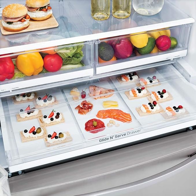 LG LFXS26973S 26 cu. ft. Smart Wi-Fi Enabled French Door Refrigerator - Black Stainless Steel - View 6 | Fridge.com