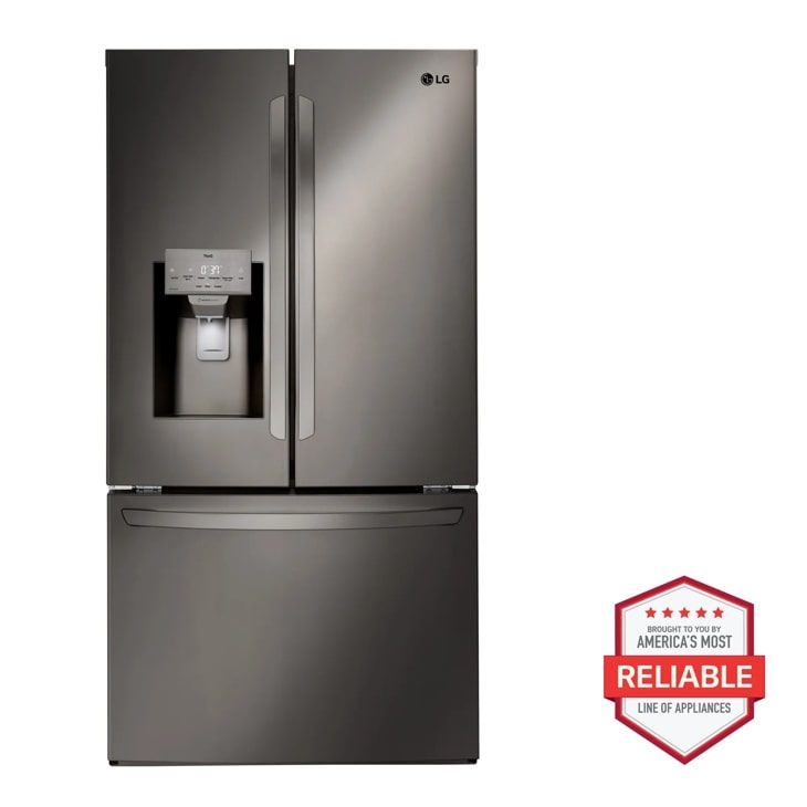 LG 3 Door French Door, Standard Depth Refrigerator with Dual Ice Makers, Black Stainless Steel, 28 cu. ft. | Fridge.com