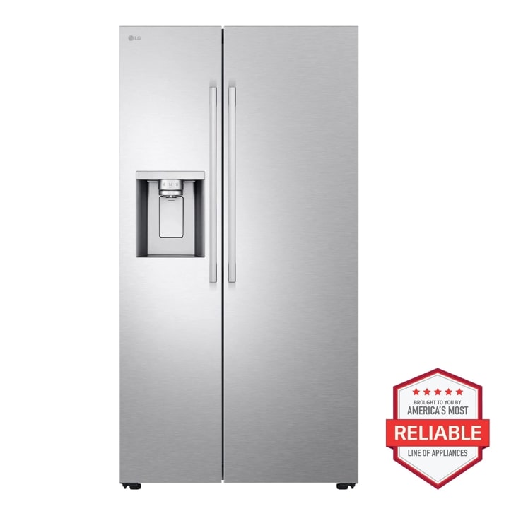 LG Smart Side-by-Side Refrigerator with Smooth Touch Ice & Water Dispenser, Stainless Steel, 27 cu. ft. — FIN-0018172 | Fridge.com