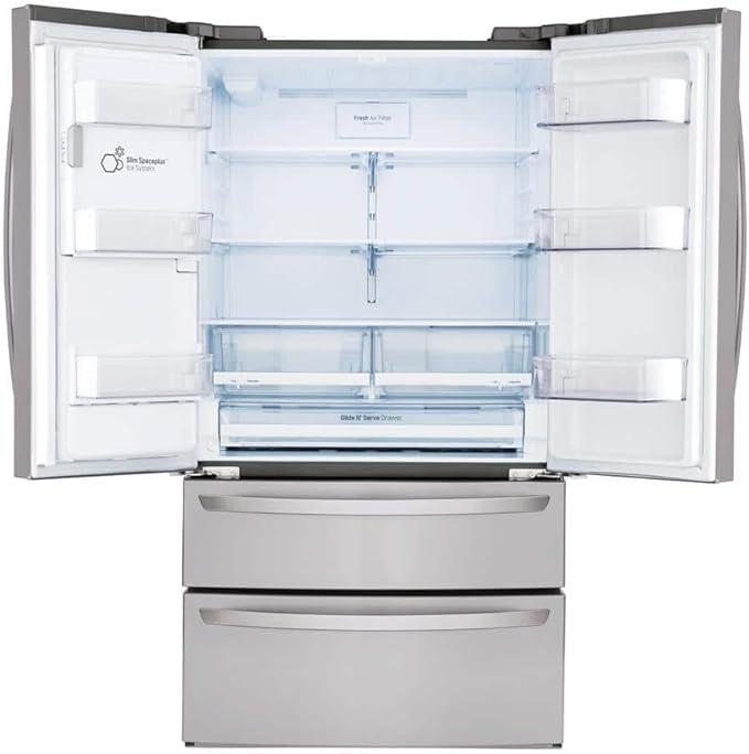 LG Lmxs28626s 28 Cu. Ft. Stainless Steel 4-Door French Door Refrigerator - View 3 | Fridge.com