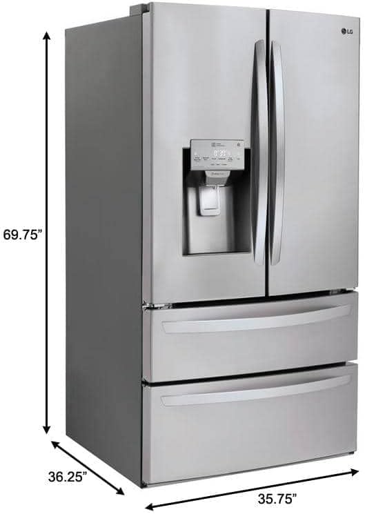 LG Lmxs28626s 28 Cu. Ft. Stainless Steel 4-Door French Door Refrigerator - View 4 | Fridge.com