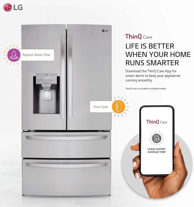 LG Lmxs28626s 28 Cu. Ft. Stainless Steel 4-Door French Door Refrigerator - View 5 | Fridge.com