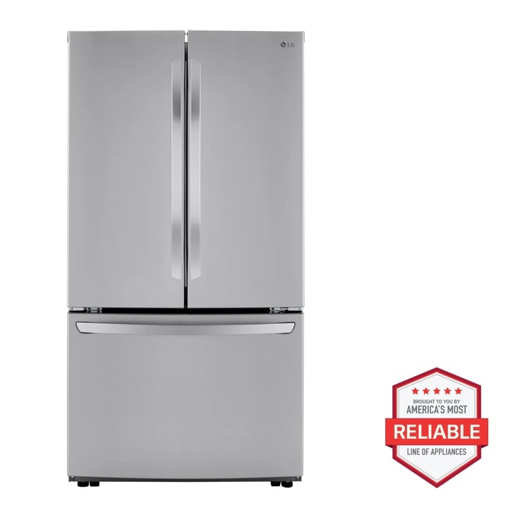 LG French Door, Counter-Depth, Non Dispense Refrigerator, Print Proof Stainless Steel, 23 cu. ft. | Fridge.com