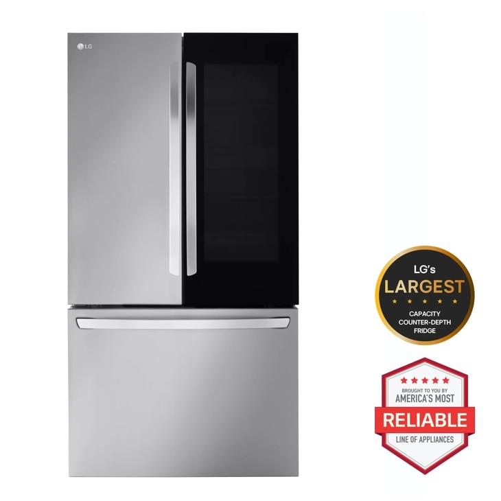 Smart InstaView Counter-Depth MAX French Door Refrigerator, Stainless Steel, 27 cu. ft. — LG, model LRFGC2706S