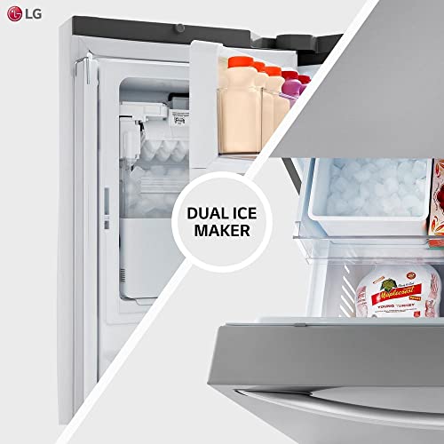 LG Smart Counter-Depth Max, French Door Refrigerator, Print Proof Stainless Steel, 27 cu. ft. - View 6 | Fridge.com