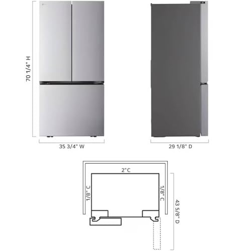 LG Lrflc2716s 27 Cu. Ft. Stainless Counter-Depth 3-Door French Door Smart Refrigerator - View 2 | Fridge.com