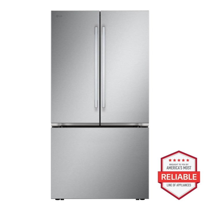 36-in Wide Counter-Depth MAX 26.5 Cu. Ft. French Door Smart Refrigerator with Internal Water - Stainless Steel — LG, model LRFLC2726S