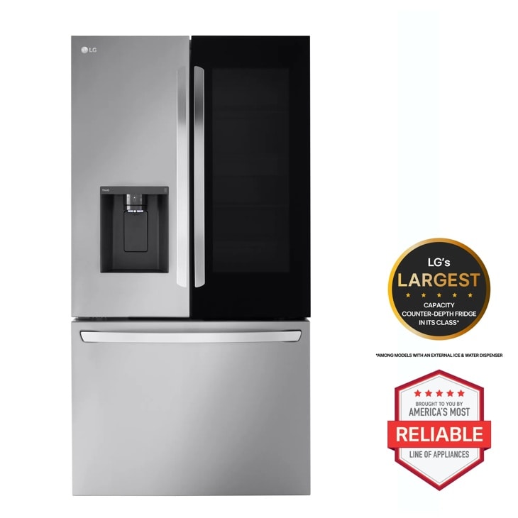LG Smart InstaView Counter-Depth Max French Door Refrigerator, Print Proof Stainless Steel, 26 cu. ft. — FIN-0017980 | Fridge.com