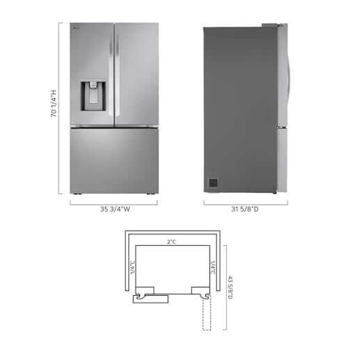 LG Lrrxc2606s 26 Cu. Ft. Stainless Counter-Depth French Door Smart Refrigerator - View 2 | Fridge.com