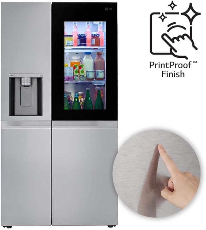 27 cu. ft. Side By Side Smart Refrigerator W/InstaView And Craft Ice In Printproof Stainless Steel - View 4 | Fridge.com