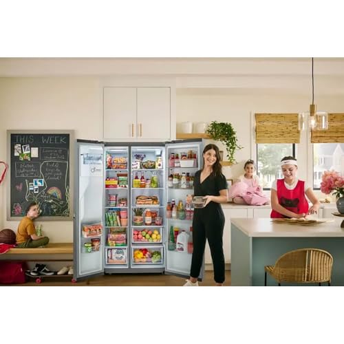 LG LRSXC2306S 23 cu. ft. Stainless Counter Depth Side-By-Side Refrigerator - View 2 | Fridge.com