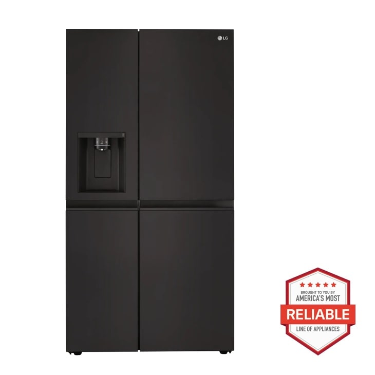 LG Side-by-Side Refrigerator with Smooth Touch Ice Dispenser, Black, 27 cu. ft. — FIN-0018086 | Fridge.com