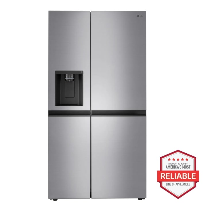 LG Side-by-Side Refrigerator with Smooth Touch Ice Dispenser, Platinum Silver, 27 cu. ft. — FIN-0019626 | Fridge.com