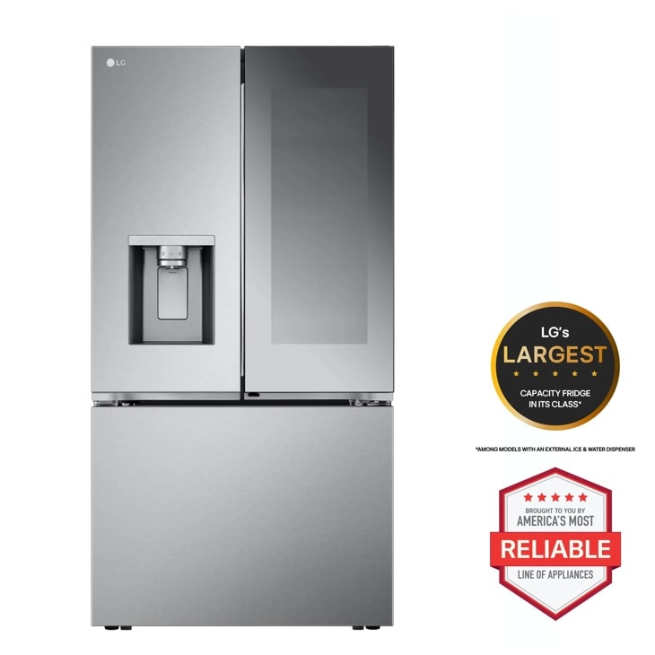 LG Smart Standard-Depth MAX French Door Refrigerator with Four Types of Ice and Mirror InstaView, Stainless Steel, 31 cu. ft. — FIN-0018207 | Fridge.com