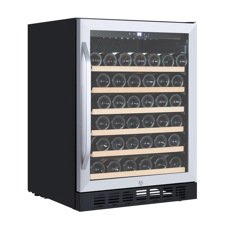 46-Bottle Wine Cooler, 24" Built-in or Freestanding Wine Refrigerator with Single Zone Dual Temperature Control for Red & White Wines | Fridge.com