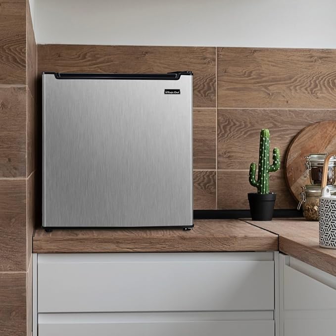 Magic Chef 1.7-cu. ft. Mini Fridge In Stainless Steel, Small Compact All Refrigerator With No Freezer For Bedroom, Apartment, Dorm Room, Office - View 3 | Fridge.com