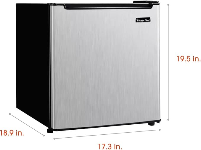 Magic Chef 1.7-cu. ft. Mini Fridge In Stainless Steel, Small Compact All Refrigerator With No Freezer For Bedroom, Apartment, Dorm Room, Office - View 4 | Fridge.com