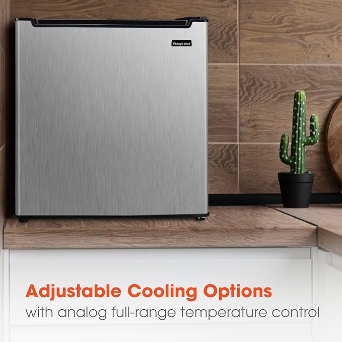 Magic Chef 1.7-cu. ft. Mini Fridge In Stainless Steel, Small Compact All Refrigerator With No Freezer For Bedroom, Apartment, Dorm Room, Office - View 6 | Fridge.com