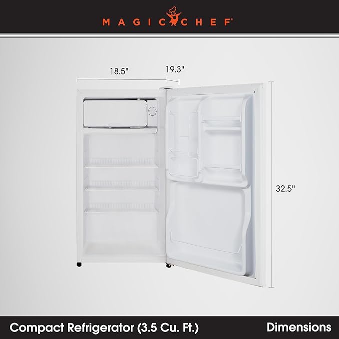 Magic Chef 3.5 cu. ft. Mini Fridge In White With Interior Freezer Section - View 5 | Fridge.com
