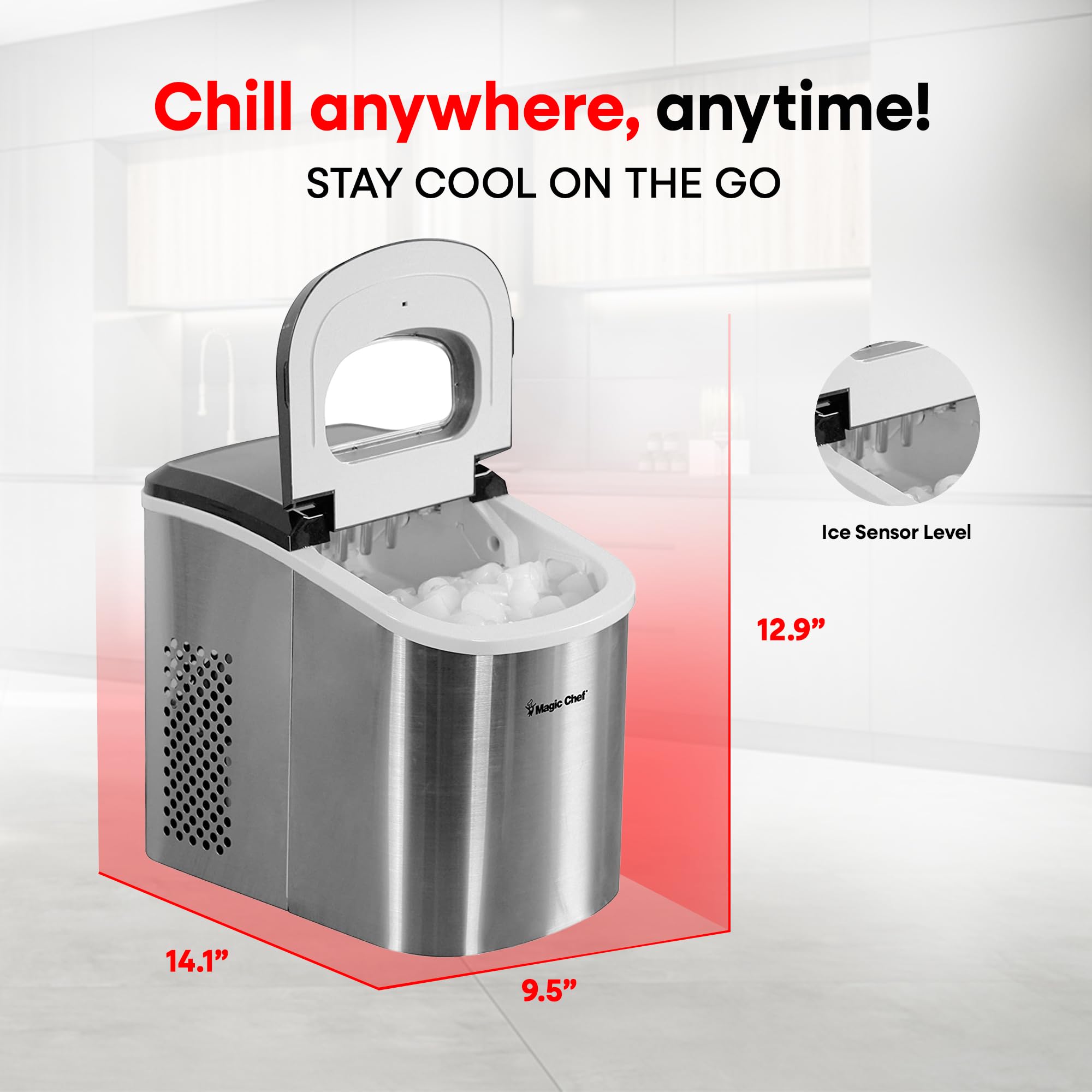 27-Pound-Capacity Portable Ice Maker - View 3 | Fridge.com