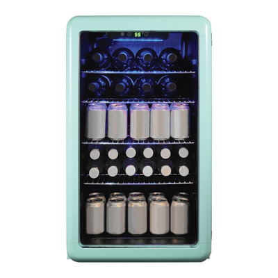 Magic Chef 17.5'' W 20 Cans (12 oz.) 3.4 Cubic Feet Beverage Cooler with Wine Storage and Glass Door | Fridge.com
