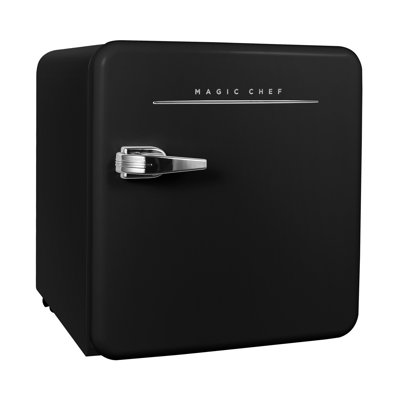 1.6 Cubic Feet Retro Style Mini Fridge with Interior LED Light — Magic Chef, model MCPMCR16CHB
