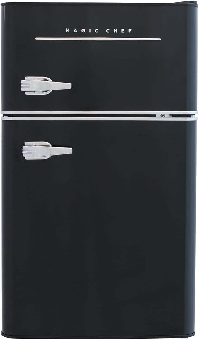 Magic Chef Retro Mini Refrigerator 3.2 cu. ft. 2-Door Fridge in Black | Fridge.com
