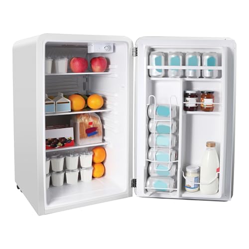 17.5 In. 3.2 Cu.Ft. Retro Mini Refrigerator In White, Without Freezer - View 5 | Fridge.com