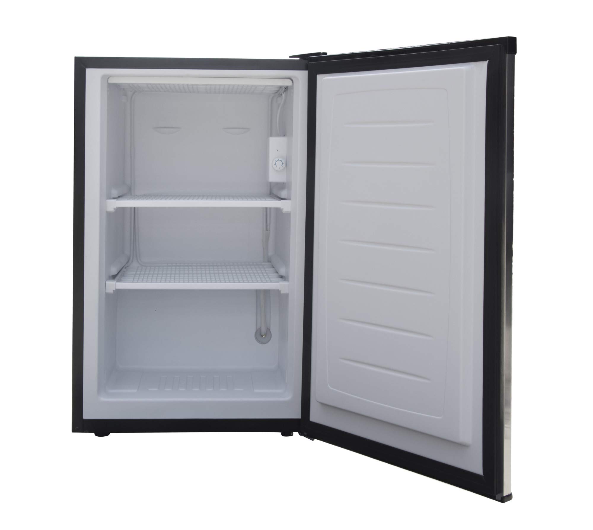 Magic Chef - MCUF3S2 3 Cubic Foot Deep Small Mini Upright Freezer - Stainless Steel - View 2 | Fridge.com