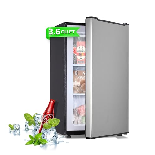 Mini Upright freezer 3.6 Cubic Feet Mini Freezer, Reversible Stainless Door | Fridge.com