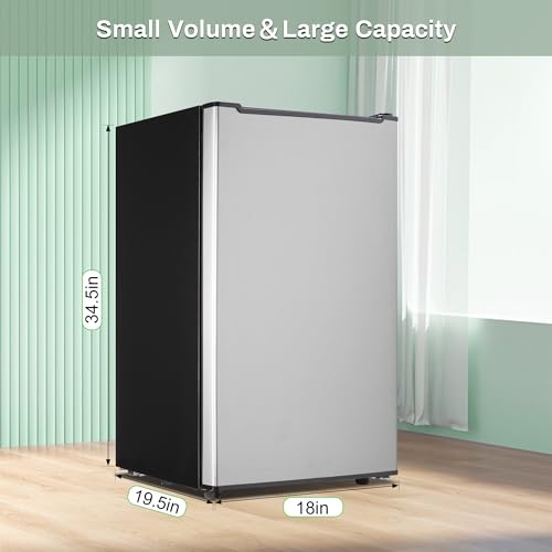 Mini Upright Freezer 3.6 Cubic Feet Mini Freezer, Reversible Stainless Door - View 3 | Fridge.com