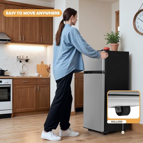 Manastin 4.5 cu.ft Mini Fridge Freezer For Dorm/Office, 2-Door, Quiet - View 2 | Fridge.com