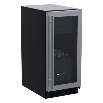 Marvel 15"W. Classic Built-In 39 Lb. Daily Production Clear Ice Machine with Factory-Installed Pump - Stainless Steel Frame with Glass | Fridge.com