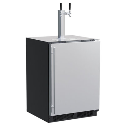 5.7 Cubic Feet Black/Stainless Steel Built-In Kegerator With Adjustable Temperature - View 1 | Fridge.com