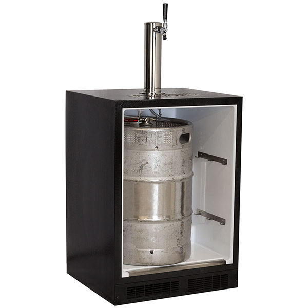 5.7 Cubic Feet Black/Stainless Steel Built-In Kegerator With Adjustable Temperature - View 2 | Fridge.com
